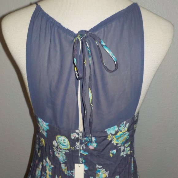 LC LAUREN CONRAD MISSES SIZE 12 BLUE FLORAL COACHELLA SUNRISE MAXI DRESS - Picture 7 of 9